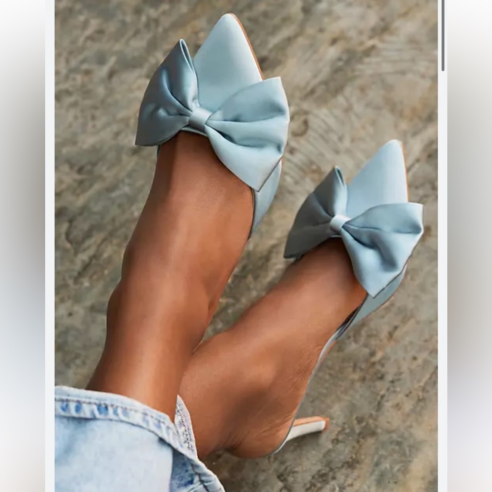 Edwina Satin Bow Mules